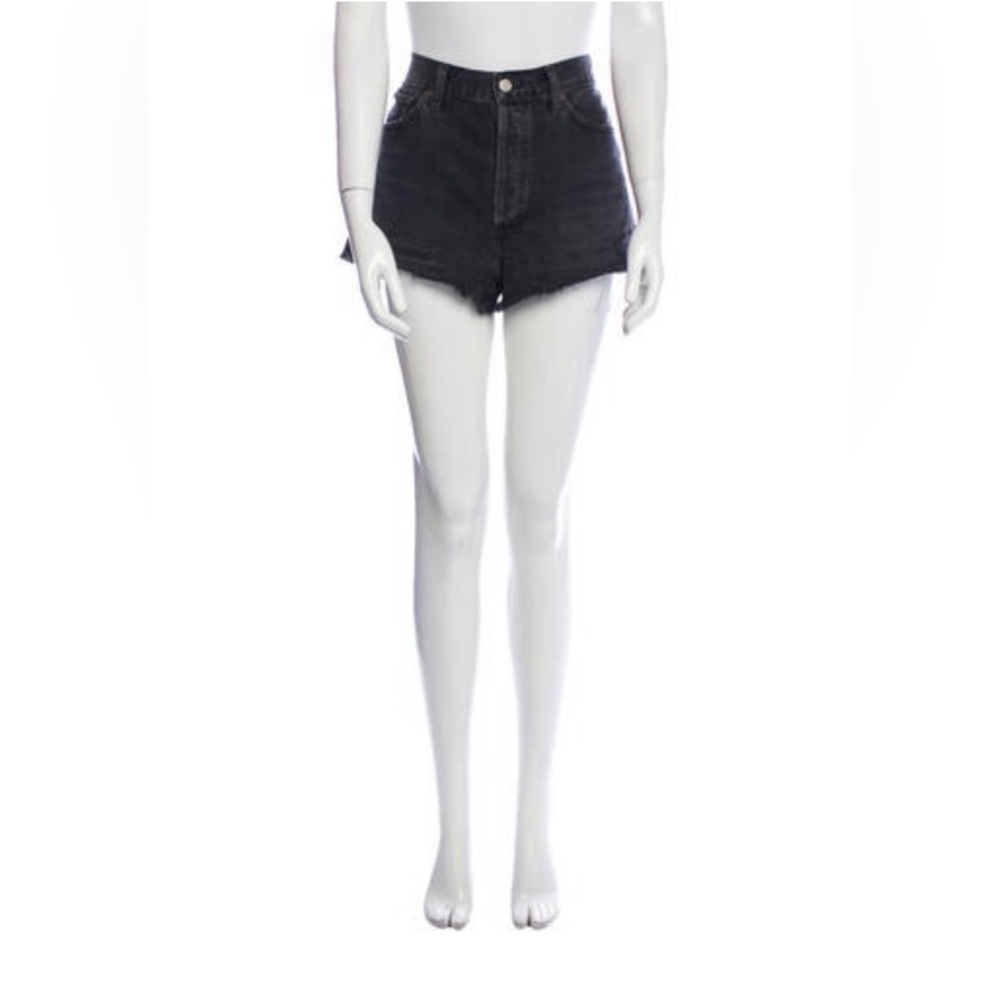 Agolde Parker High Rise Denim Shorts, size 30, Color Black/Grey